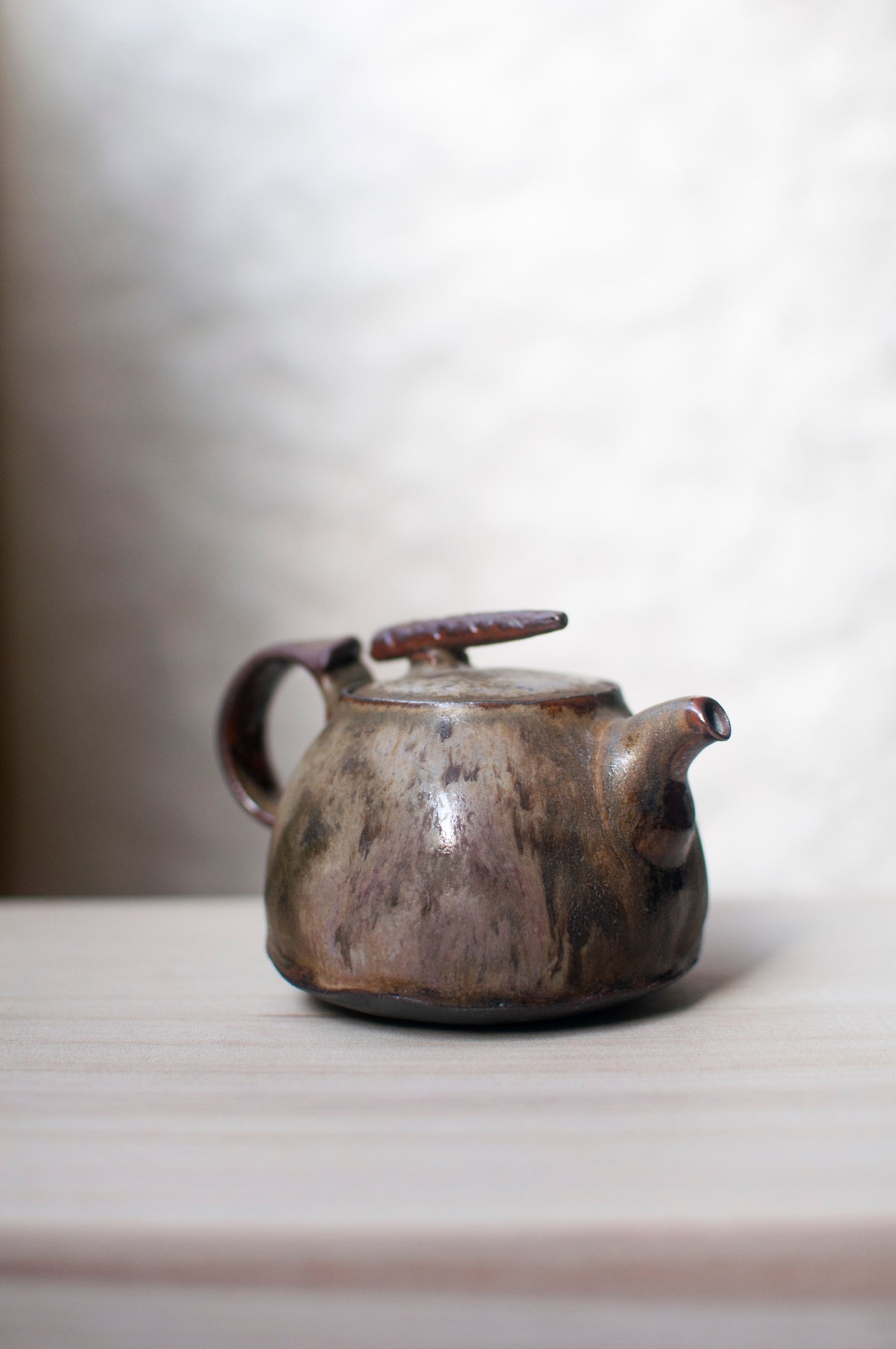 Leather Glazed Ceramic Teapot