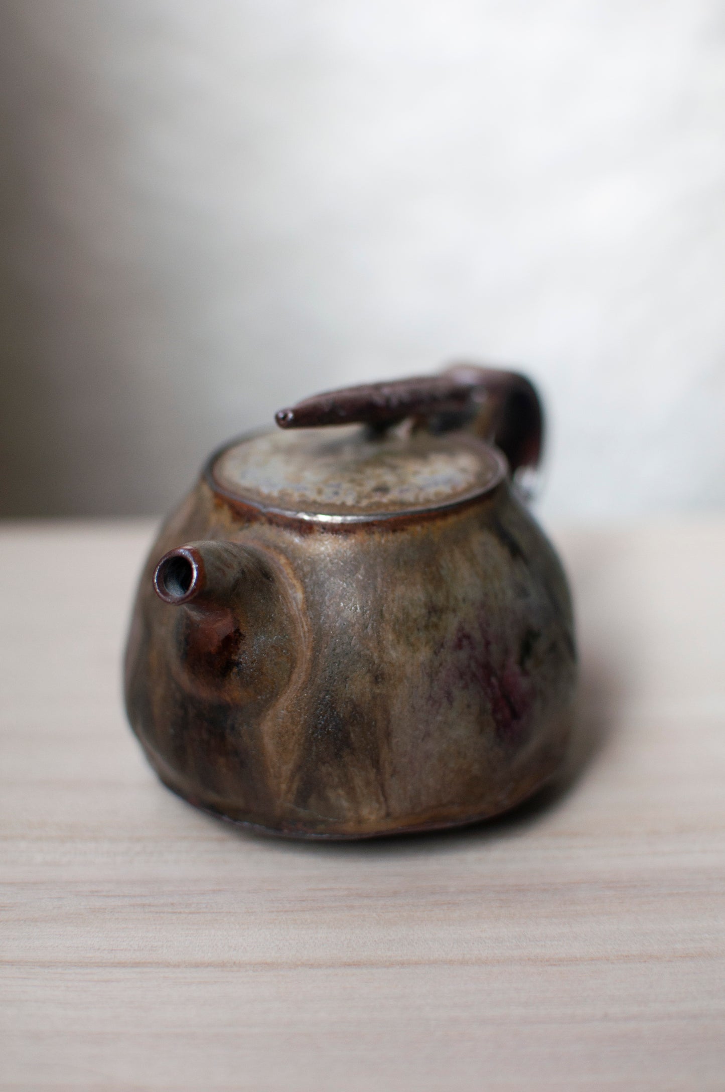 Leather Glazed Ceramic Teapot