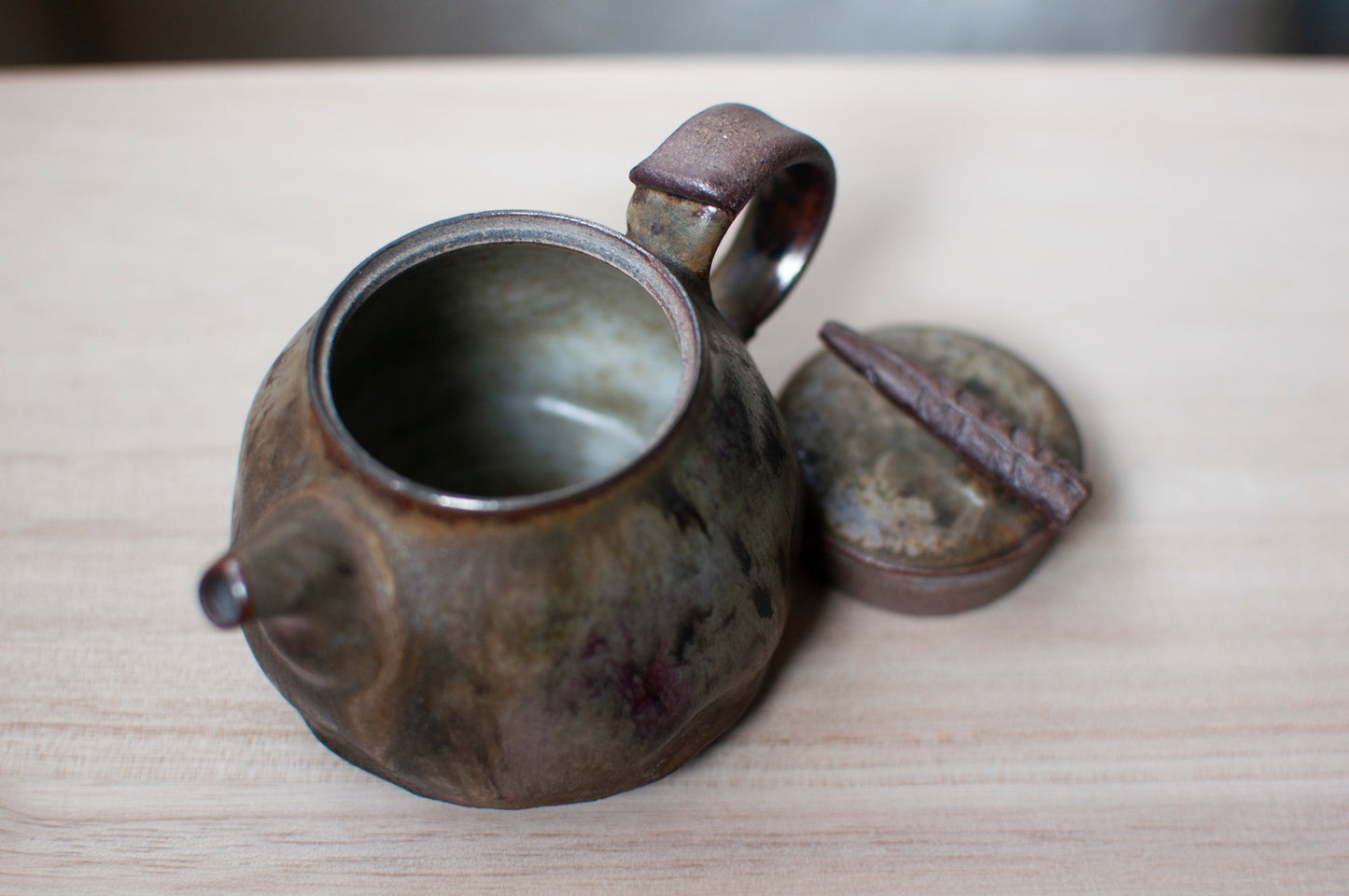 Leather Glazed Ceramic Teapot