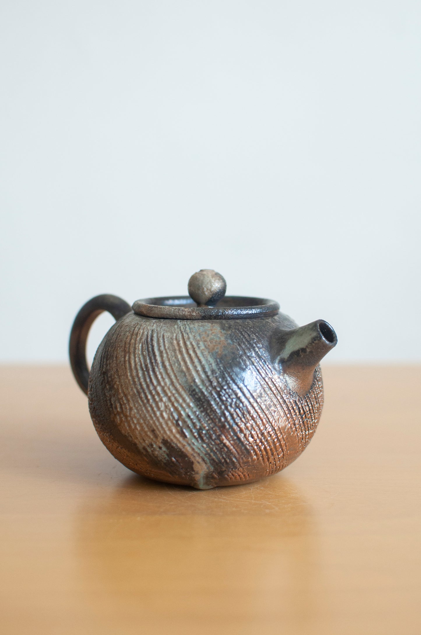 Nature's Brushstroke Woodfired Ceramic Teatpot
