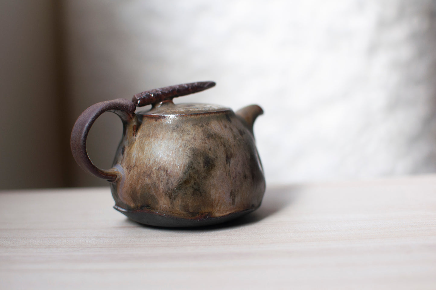 Leather Glazed Ceramic Teapot