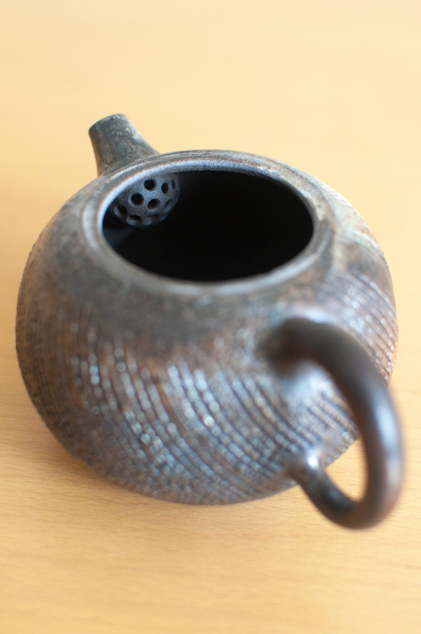 Nature's Brushstroke Woodfired Ceramic Teatpot