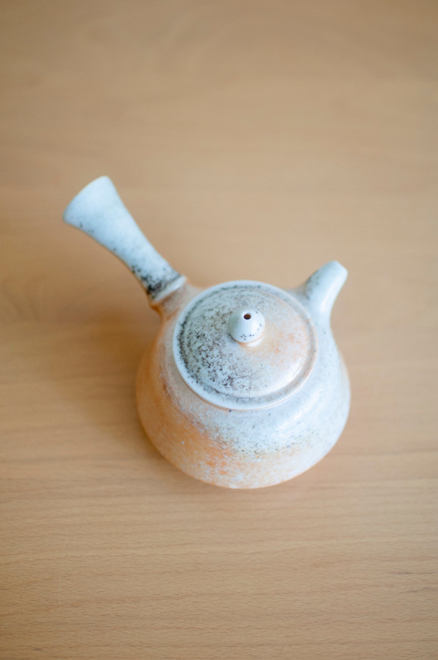 Sunrise Splendor Side-handle Woodfired Porcelain Teapot